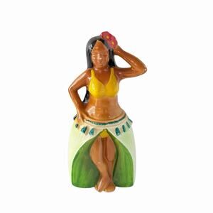 R. Fujiwara Hilton Hawaiian Village Hula Girl Planter 1978 Tiki Figurine